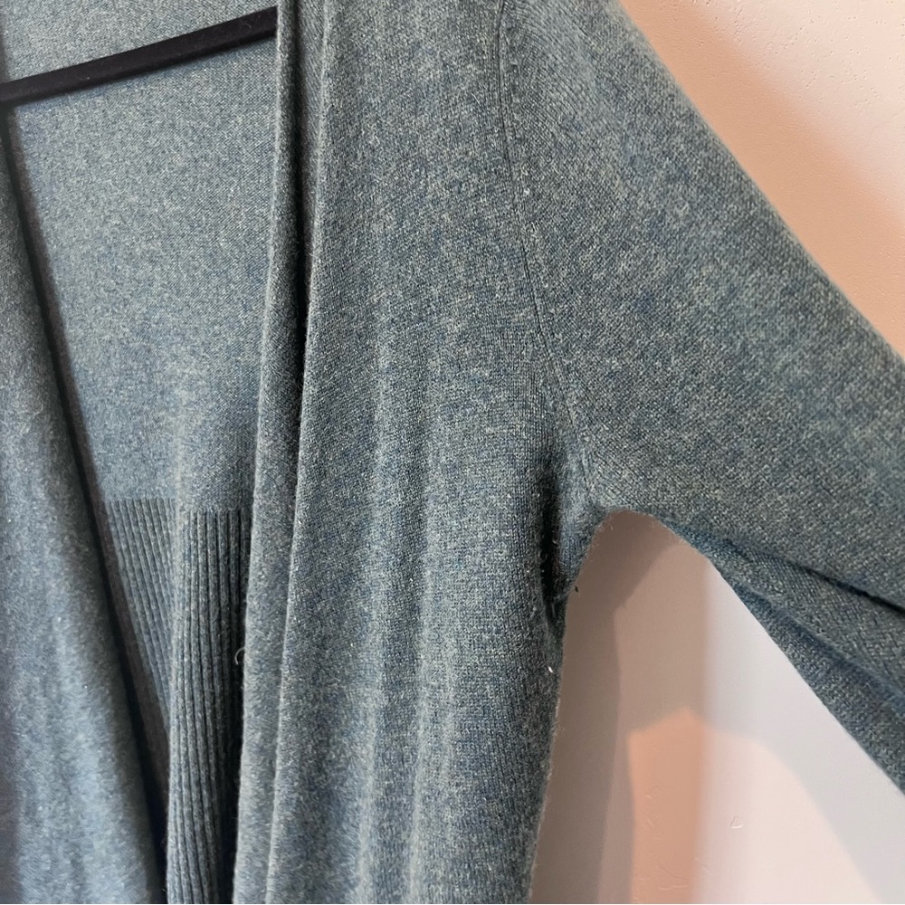 St Tropez Blue Teal Sweater Cardigan 2-Ply Cashmere Womens Large Soft Classy - Picture 7 of 12